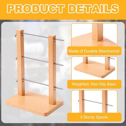 Mifoci Vertical Lazy Kate Unfinished Wooden Upright Lazy Kate for Standard Bobbins or Jumbo Bobbins Spinning Wheel, Hand Knitting Crocheting Spinner Lovers Gifts in Kuwait