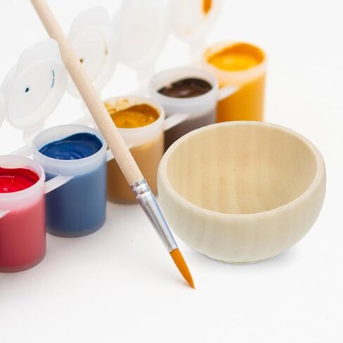jojofuny 10Pcs Small Wooden Bowls for DIY Crafting Unfinished Wood Bowls for Painting and Drawing Smooth Wood Craft Material for Creative Decoration and Handmade Projects in Kuwait