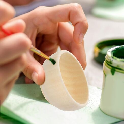 jojofuny 10Pcs Small Wooden Bowls for DIY Crafting Unfinished Wood Bowls for Painting and Drawing Smooth Wood Craft Material for Creative Decoration and Handmade Projects in Kuwait