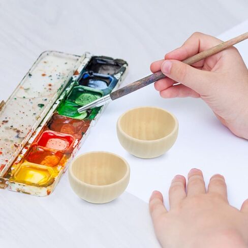 jojofuny 10Pcs Small Wooden Bowls for DIY Crafting Unfinished Wood Bowls for Painting and Drawing Smooth Wood Craft Material for Creative Decoration and Handmade Projects in Kuwait