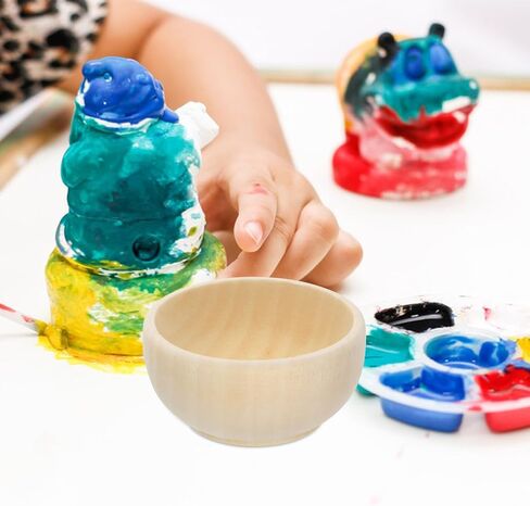 jojofuny 10Pcs Small Wooden Bowls for DIY Crafting Unfinished Wood Bowls for Painting and Drawing Smooth Wood Craft Material for Creative Decoration and Handmade Projects in Kuwait