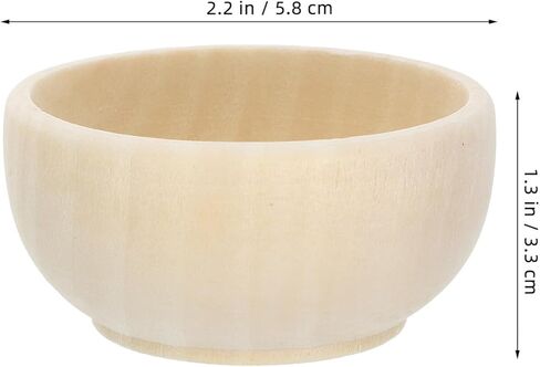 jojofuny 10Pcs Small Wooden Bowls for DIY Crafting Unfinished Wood Bowls for Painting and Drawing Smooth Wood Craft Material for Creative Decoration and Handmade Projects in Kuwait