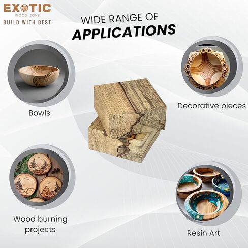 Black Limba 4" x 4" x 2" Kiln-Dried Hardwood Bowl Blank for Handcrafted Projects by Exotic Wood Zone in Saudi Arabia
