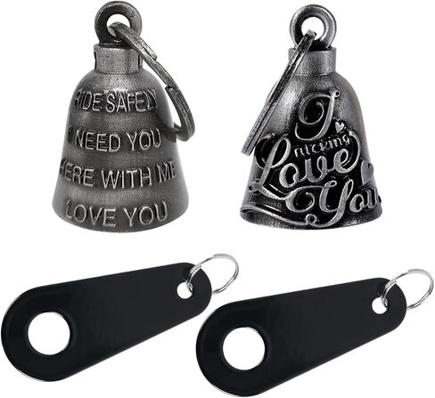 【2Pack】Motorcycle Bells for Biker Good Luck Riding Bells with Hanger Motorcycle Accessory or Keychain for Luck Gift for Rider in Kuwait