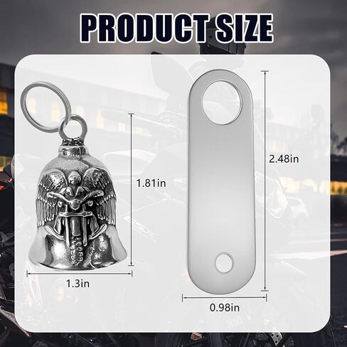 Medium Guardian Angel Motorcycle Bell - Classic Motorcycle Guardian Biker Bell, Riding Safety Charm (M) in Saudi Arabia