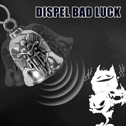 Medium Guardian Angel Motorcycle Bell - Classic Motorcycle Guardian Biker Bell, Riding Safety Charm (M) in Saudi Arabia