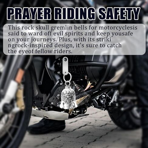 Medium Guardian Angel Motorcycle Bell - Classic Motorcycle Guardian Biker Bell, Riding Safety Charm (M) in Saudi Arabia
