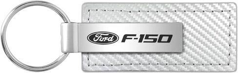 AU-TOMOTIVE GOLD Carbon Fiber Rectangular Leather Key Chain for Ford F-150 (White) in Kuwait