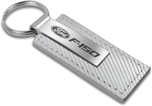 AU-TOMOTIVE GOLD Carbon Fiber Rectangular Leather Key Chain for Ford F-150 (White) in Kuwait