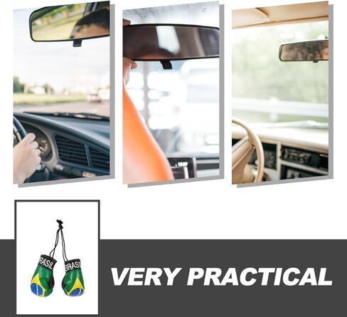 MAGICLULU Brazil Flag Keychain, 1 Pair Mini Boxing Gloves Car Decor, Versatile Hanging Accessory for Rearview Mirror, Miniature Sports Ornament, Patriotic Brazilian Faux Leather Souvenir Pouch Charm in Kuwait