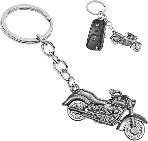 Sun Walker Metal Motorcycle Key Chain, 3D Motorbike Shape Key Fob Holder, Cool Metal Motorcycle Keychain for Women Men (Gray) in Kuwait