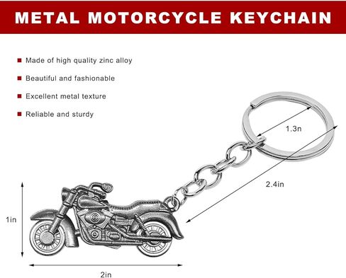 Sun Walker Metal Motorcycle Key Chain, 3D Motorbike Shape Key Fob Holder, Cool Metal Motorcycle Keychain for Women Men (Gray) in Kuwait