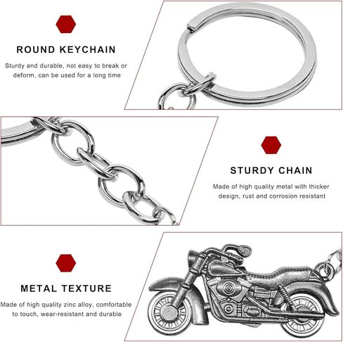 Sun Walker Metal Motorcycle Key Chain, 3D Motorbike Shape Key Fob Holder, Cool Metal Motorcycle Keychain for Women Men (Gray) in Kuwait