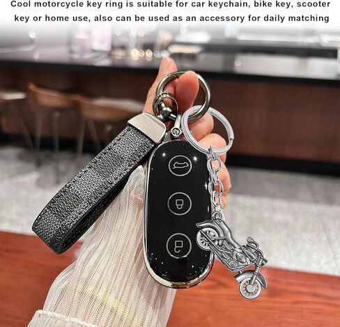 Sun Walker Metal Motorcycle Key Chain, 3D Motorbike Shape Key Fob Holder, Cool Metal Motorcycle Keychain for Women Men (Gray) in Kuwait