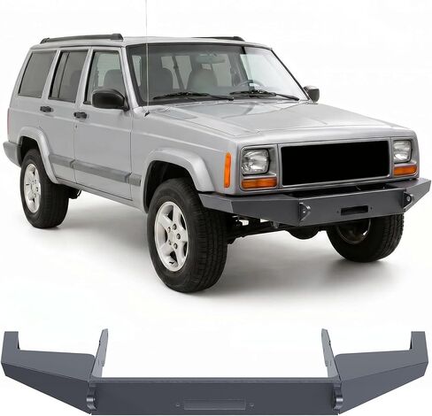 ECOTRIC DIY Front Bumper Bare Metal Kit Compatible With 1984-2001 Jeep Cherokee XJ Winch Mount Plate in Saudi Arabia