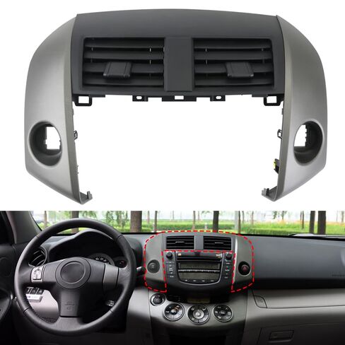 Center Dashboard A/C Heater Air Vent Cover Trim Bezel Center Cluster Panel Trim Compatible with RAV4 2006-2012 AC Central Dashboard Cover Replaces 55670-42060-B0 55413-42070-B0 55412-42060-B0 in Kuwait