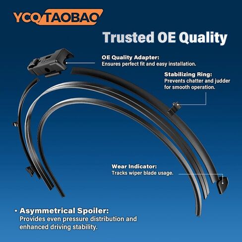 Wiper Blade Front 1PC Compatible with Kalmar Ottawa 4 X 2 2007-2016 Compatible with Kalmar Ottawa 6 X 4 2007-2016 Compatible with Kalmar YT30 2006-2007 Compatible with Kalmar YT50 2006-2007 in Kuwait