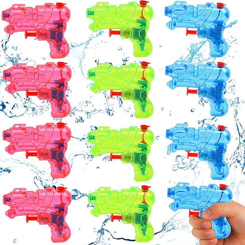 FOIMAS 12 Pack Mini Water Guns,Transparent Squirt Water Gun Soaker for Kids Summer Pool Beach Water Battle Activities Outdoor Backyard in Kuwait