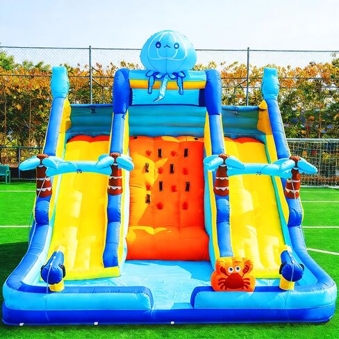 17FT Oxford Inflatable Water Slide Backyard Water Park with Slide & Splash Pool Suitable for Summer Outdoor Entertainment Pool Parties and Family Gatherings（Including -Blower） in Saudi Arabia
