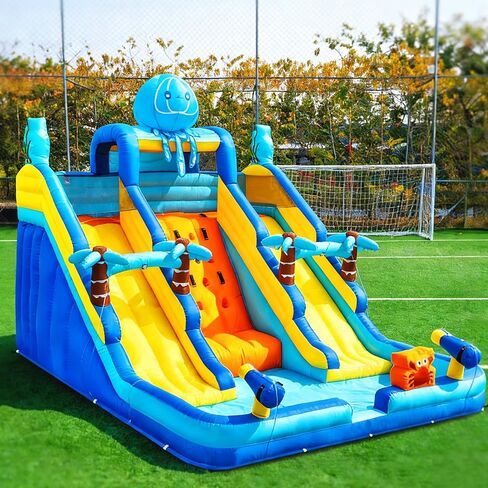 17FT Oxford Inflatable Water Slide Backyard Water Park with Slide & Splash Pool Suitable for Summer Outdoor Entertainment Pool Parties and Family Gatherings（Including -Blower） in Saudi Arabia