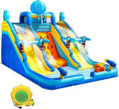 17FT Oxford Inflatable Water Slide Backyard Water Park with Slide & Splash Pool Suitable for Summer Outdoor Entertainment Pool Parties and Family Gatherings（Including -Blower） in Saudi Arabia