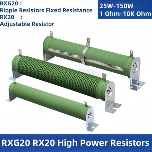 RXG20 25W 50W 100W 150W High Power wirewound Discharger Ripple Adjustable Variable Load Brake Resistor VFD Inverter(RX20-T Adjustable,150W 2K R ohm) in Kuwait