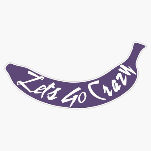 Prince Rogers Nelson - Lets Go Crazy Purple Banana Window Bumper Sticker Decal 5" in Kuwait