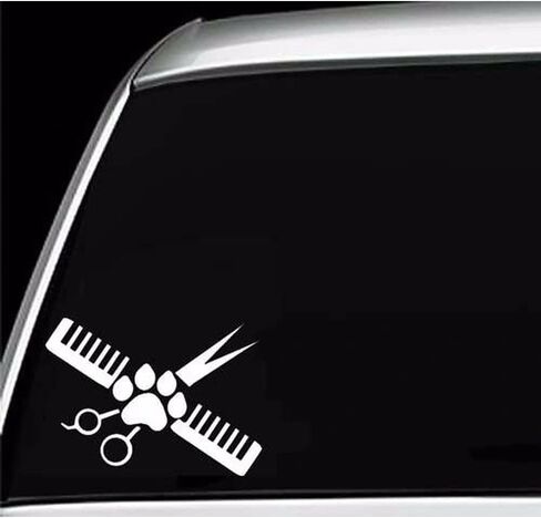 2Pack Dog Groomer Pet Salon Spa Decal Vinyl Sticker Funny for Car Truck Window Bumper Self Adhesive 6x4.4in in Saudi Arabia