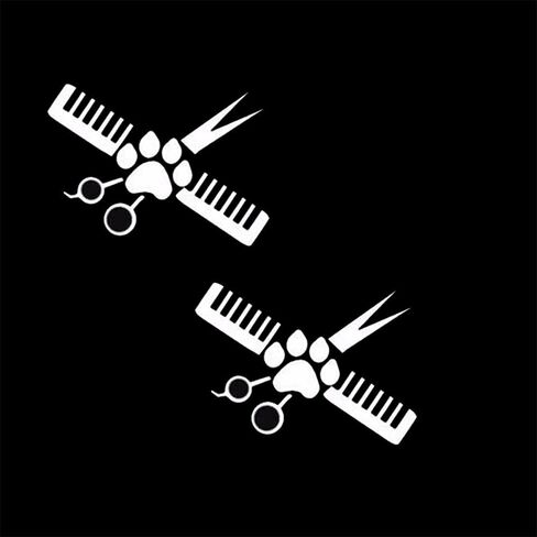 2Pack Dog Groomer Pet Salon Spa Decal Vinyl Sticker Funny for Car Truck Window Bumper Self Adhesive 6x4.4in in Saudi Arabia