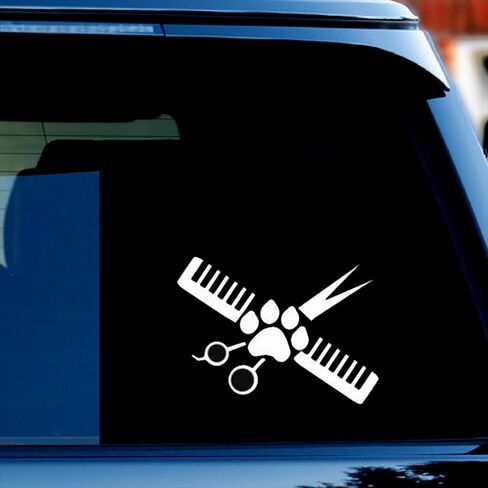 2Pack Dog Groomer Pet Salon Spa Decal Vinyl Sticker Funny for Car Truck Window Bumper Self Adhesive 6x4.4in in Saudi Arabia