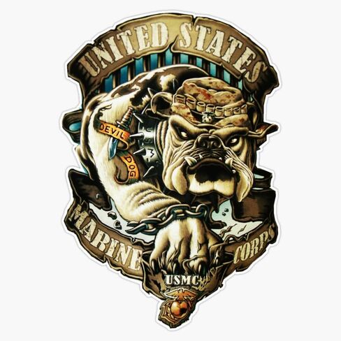 Bulldog Marine Devil Window Bumper Sticker Decal 5" in Kuwait