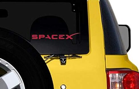 ملصق شعار كبير أحمر بحروف SpaceX (ملصق من الفينيل للنافذة Space Dragon Shuttle Launch Musk (1.5 × 11 بوصة) in Kuwait