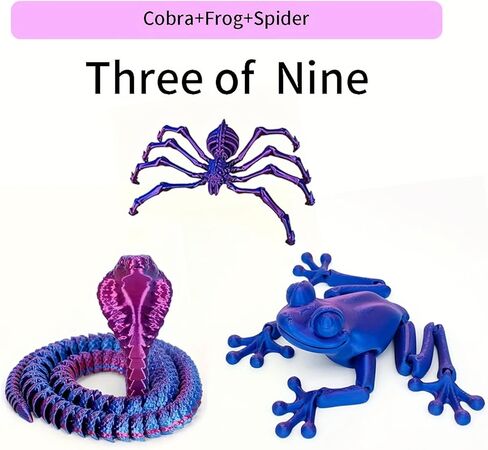 9PCS 3D Printed Dragon Figure Collection (9Pcs-Red+Blue) in Saudi Arabia