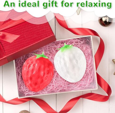 Color Changing Strawberry Squishy Toy Kawaii Strawberry Fidget Sensory Toys Fruit Decompression Toy Stress Relief Squishies Soft Silicone Squeeze Gifts for Adults Party Favors Anxiety Relaxing in Kuwait