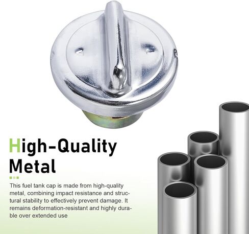 Motorcycle Fuel Gas Tank Cap, Leak-proof Twist & Lock Cover, Anti-rust Thickened Seal Ring Cap, Compatible with GY6 50cc 150cc 250cc Engine Tank ATV Moped Scooter Dirt Bike (Silver) in Saudi Arabia