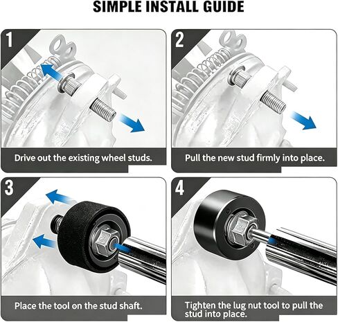 22800 Wheel Hub Bolt Installer, Professional Wheel Stud Installation Tool, Forged Steel Alloy Fit for Most Cars SUV RV Light-Duty Trucks, Universal Automotive Wheel Stud Repair Tool in Saudi Arabia