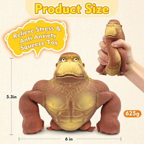 Squishy Monkey Toy,Stretchy Gorilla Toy,Elastic Stretchable, Monkey Squishy Fidget Toys for Anxiety Relief ADHD for Kids & Adults- Ideal Gift for Kids in Saudi Arabia