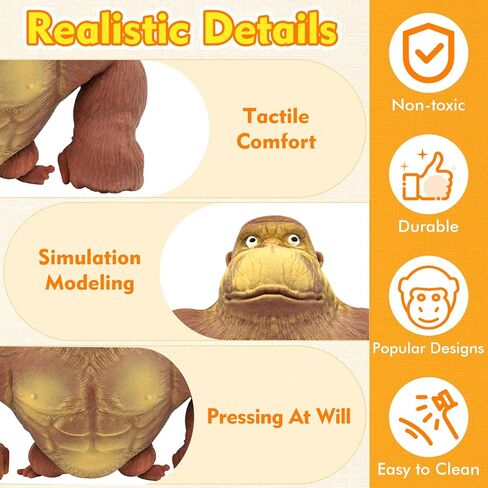 Squishy Monkey Toy,Stretchy Gorilla Toy,Elastic Stretchable, Monkey Squishy Fidget Toys for Anxiety Relief ADHD for Kids & Adults- Ideal Gift for Kids in Saudi Arabia