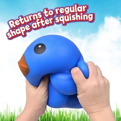 Sunny Days Jumbo Americana Squishy Duck Fidget Toy, Blue, Rubber, Over 5 Inches, for Kids, Teens, and Adults in Saudi Arabia