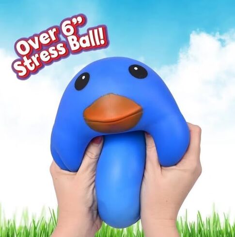 Sunny Days Jumbo Americana Squishy Duck Fidget Toy, Blue, Rubber, Over 5 Inches, for Kids, Teens, and Adults in Saudi Arabia