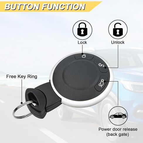 استبدال Vurkcy Key Fob لـ 2006-2014 Mini Cooper/ 11-14 Cooper Countryman/ 13-14 Cooper Paceman Car التحكم عن بعد للدخول بدون مفتاح، KR55WK49333، 3 أزرار in Kuwait