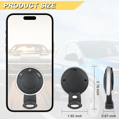استبدال Vurkcy Key Fob لـ 2006-2014 Mini Cooper/ 11-14 Cooper Countryman/ 13-14 Cooper Paceman Car التحكم عن بعد للدخول بدون مفتاح، KR55WK49333، 3 أزرار in Kuwait