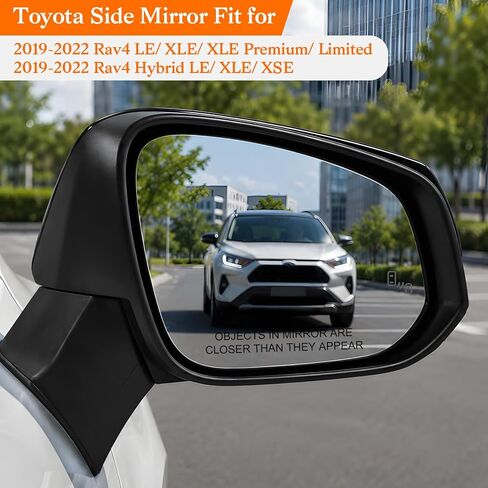 Passenger Side Mirror Replacement Fit for 2019 2020 2021 2022 Toyota Rav4 with Heated, Power Adjustment, Signal Lamp, Blind Spot Monitor, 2019-2022 Toyota Rav4 Right Door Mirror TO1321422 8 Pins in Saudi Arabia