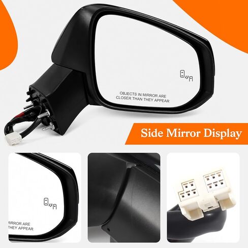 Passenger Side Mirror Replacement Fit for 2019 2020 2021 2022 Toyota Rav4 with Heated, Power Adjustment, Signal Lamp, Blind Spot Monitor, 2019-2022 Toyota Rav4 Right Door Mirror TO1321422 8 Pins in Saudi Arabia