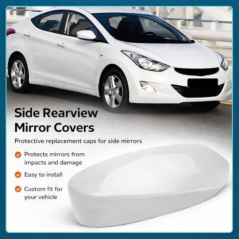 Side Rearview Mirror Cover: Compatible with Hyundai Elantra 2011–2016 - Rearview Mirror Cap Right (876263X000AN) in Saudi Arabia