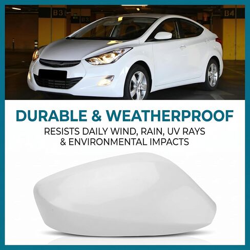 Side Rearview Mirror Cover: Compatible with Hyundai Elantra 2011–2016 - Rearview Mirror Cap Right (876263X000AN) in Saudi Arabia