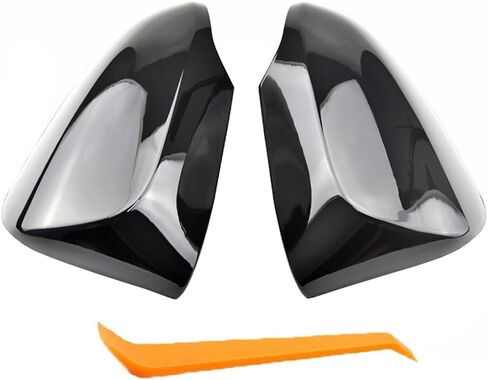 1 Pair Gloss Black Rearview Mirror Housings Door Mirror Covering Caps Compatible with To-yota Yaris 2006 2007 2008 2009 2010 2011 Rearview Mirrors Accessories in Saudi Arabia