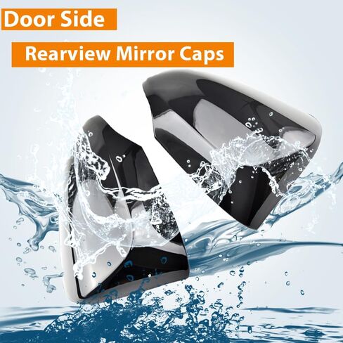 1 Pair Gloss Black Rearview Mirror Housings Door Mirror Covering Caps Compatible with To-yota Yaris 2006 2007 2008 2009 2010 2011 Rearview Mirrors Accessories in Saudi Arabia