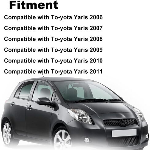 1 Pair Gloss Black Rearview Mirror Housings Door Mirror Covering Caps Compatible with To-yota Yaris 2006 2007 2008 2009 2010 2011 Rearview Mirrors Accessories in Saudi Arabia
