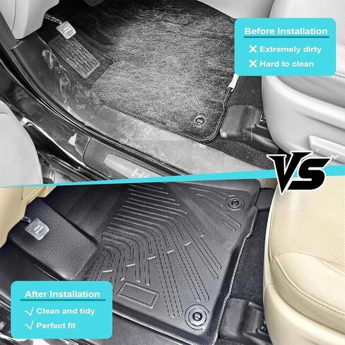 مجموعة غطاء كامل لسجادات الأرضية GXARTS TPE متوافقة مع Hyundai Santa Fe 2007-2012 مجموعة بطانات السيارات لجميع الأحوال الجوية ملحقات بطانات أرضية مضادة للانزلاق مقاومة للماء in Kuwait